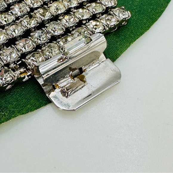 Vintage 1950s Rhinestone Bracelet 1/20 12KT GP Wide Panel Glam Estate Costume - Picture 7 of 13